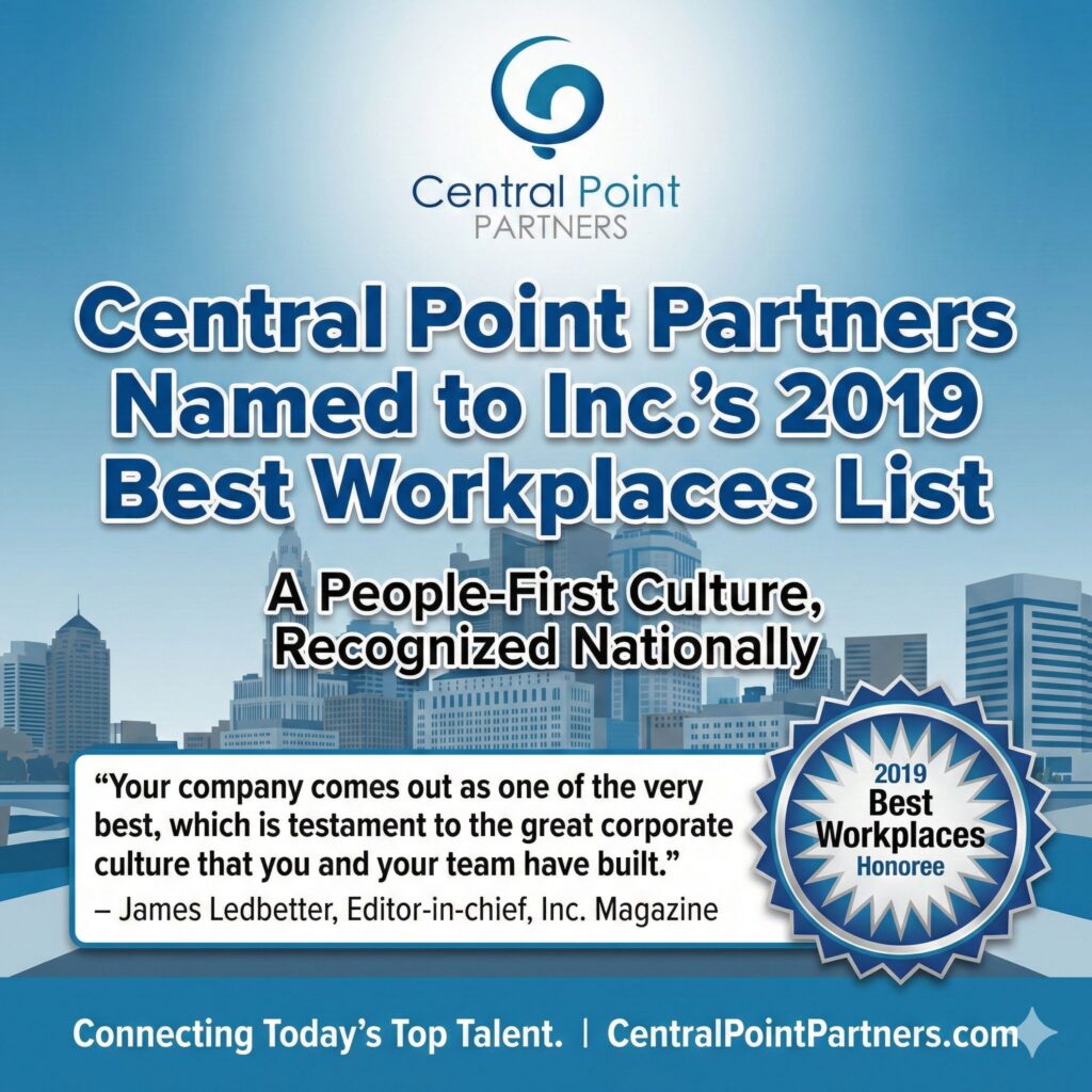 Central Point Partners named Best Workplace list of 2019 by Inc Magazine Editor